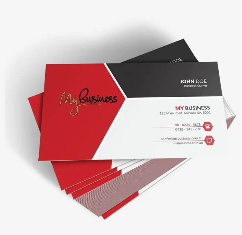 Tarjetas de Presentación Premium (Una Cara + Termolaminado, Laminado Brillante, Sin Despunte)