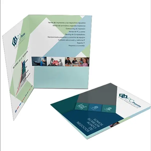 Carpetas Corporativas con bolsillo blanco (Laminado Brillante, Una Cara, 1 bolsillo)