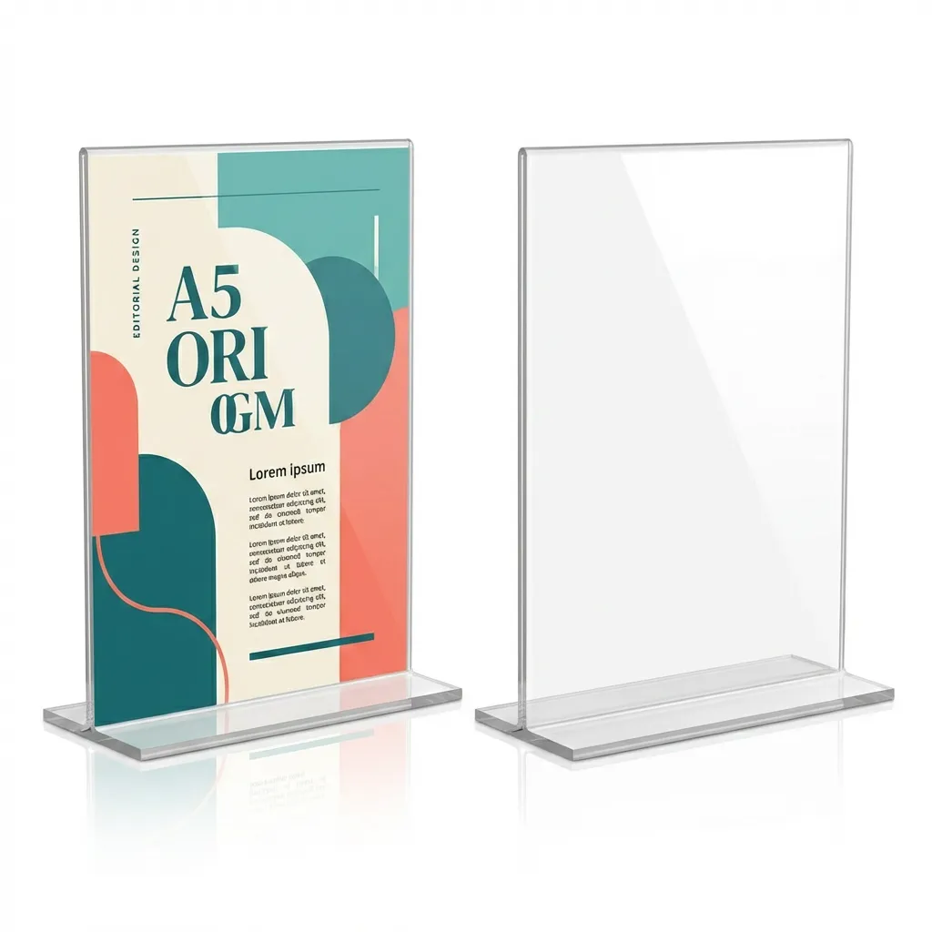 Porta grafica acrílico A5 (14,8x21 Cm) Formato T Vertical 1.7mm (Si)